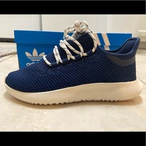 Adidas navy tennis shoes (big kids)